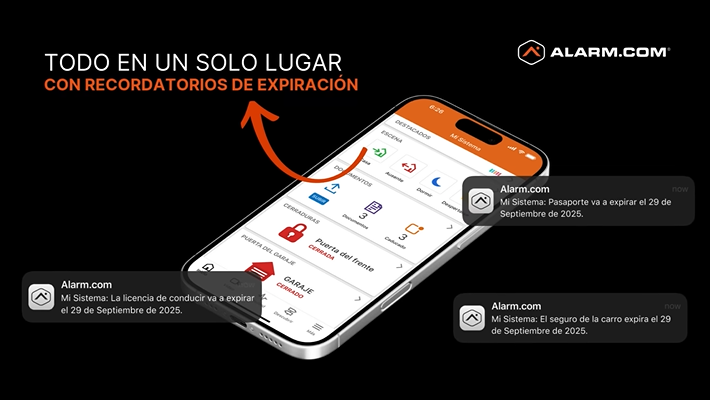 ¿Sabía que la app de Alarm.com incluye Almacenamiento Digital de Documentos?